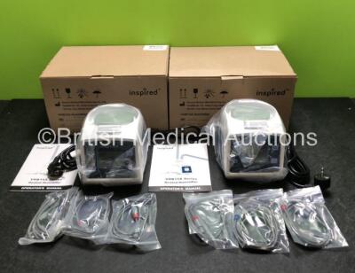 2 x Inspired Medical VHB15A Respiratory Humidifiers with User Manuals and Accessories in Boxes (Like New - 2 Pin Plug) *Stock Photo* **SN 2017142566 / 2016030920**