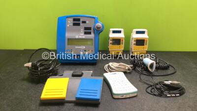 Mixed Lot Including 1 x Dinamap Pro 300 Patient Monitor (Powers Up), 2 x CME Medical Bodyguard 545 Epidural Infusion Pumps with 2 x Pump Chargers (Powers Up), 1 x Erbe Footswitch, 1 x DWL Controller, 1 x Jadak Handpiece and 1 x DWL PW 2MHz Probe *SN 10-55