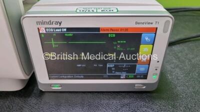 Mindray BeneView T8 Patient Monitor (Powers Up, Damage to Dial - See Photo) with 1 x Mindray Beneview T1 Handheld Patient Module Including, ECG, SpO2, MP1, IBP, NIBP, T1 and T2 Options (Powers Up) and 1 x Mindray COS Gas Module *SN FBC58007690 / CF2911276 - 3