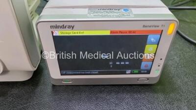 Mindray BeneView T8 Patient Monitor (Powers Up) with 1 x Mindray Beneview T1 Handheld Patient Module Including, ECG, SpO2, MP1, IBP, NIBP, T1 and T2 Options (Powers Up) and 1 x Mindray COS Gas Module *SN FB36002516 / FC1B00025 / CF14108505* - 4