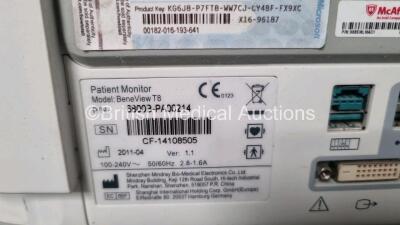 Mindray BeneView T8 Patient Monitor (Powers Up) with 1 x Mindray Beneview T1 Handheld Patient Module Including, ECG, SpO2, MP1, IBP, NIBP, T1 and T2 Options (Powers Up) and 1 x Mindray COS Gas Module *SN FB36002516 / FC1B00025 / CF14108505* - 6