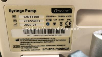 4 x Graseby 2100 Syringe Pumps *Mfd 2020* (All Power Up) *SN 201223843 / 201224001 / 201211667 / 201224001* - 7