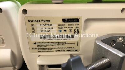 4 x Graseby 2100 Syringe Pumps *Mfd 2020* (All Power Up) *SN 201223843 / 201224001 / 201211667 / 201224001* - 8