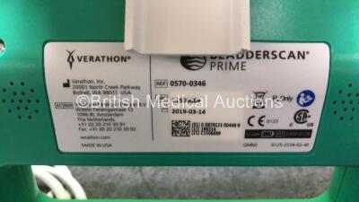 Verathon BladderScan Prime Plus with 1 x Transducer / Probe and 1 x Battery *Mfd 2019* (Untested Due to No Power Supply / Suspected Flat Battery) *SN C1506089* - 9