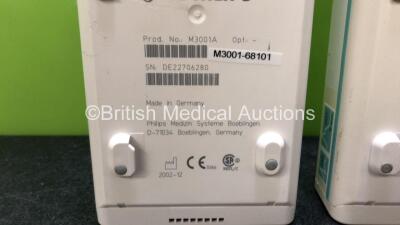 Job Lot Including 1 x Philips M3001A Module Including ECG/Resp, SpO2, NBP, Press and Temp Options and 1 x 1 x Philips M3001A Module Including ECG/Resp, SpO2 and NBP Options *SN DE22706280 / DE44162520* - 4