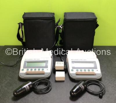 2 x Verathon BVI 3000 Bladder Scanners with 4 x Batteries, 2 x Transducers / Probes and 1 x Battery Charger in 2 x Carry Bags (All Power Up, 1 x Calibration Due) *SN 06495764 / 06495765*