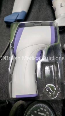 Mixed Lot Including 3 x Omron MX3 Plus Pulse Oximeters, 5 x Omron M2 Basic Pulse Oximeters, 4 x Zebra DS22 Imagers, 1 x AND Blood Pressure Monitor, 2 x Nissei WSK-1101 Blood Pressure Monitors, 3 x Boso BP Gauges, 6 x Merlin Medical Ear Thermometers, 1 x M - 7