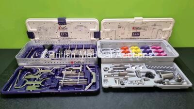 2 x DePuy LCS Mobile Bearing Knee Systems in Trays (Incomplete)