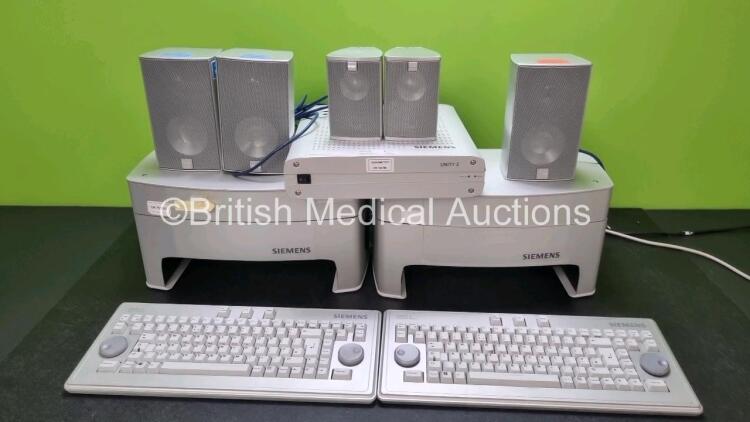 Job Lot Including 1 x Siemens Unity 2 Control Units, 1 x Siemens Unity 2 Docking Station, 5 x Speakers and 2 x Keyboards