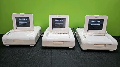 3 x Philips Avalon FM30 Fetal Monitors (All Power Up, 2 x Cracks in Casing - See Photo)