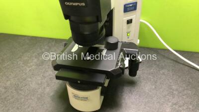 Olympus Model BX45TF Benchtop Microscope with 2 x WH10X/22 Eyepieces (Powers Up) *SN 1M15543* - 3