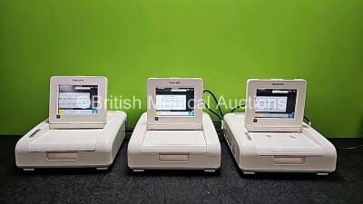 3 x Philips Avalon FM30 Fetal Monitors (All Power Up, 2 x Cracks in Casing - See Photo)