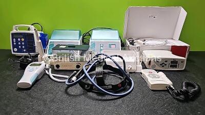 Mixed Lot Including 1 x CSI Criticare 506NT3 Series Unit (Powers Up), 2 x UnoDent Programmable Capsule Mixer (Both Power Up), 1 x Contec Pulse Oximeter Unit (Spares and Repairs), 1 x Masimo Rad 8 Pulse Oximeter (Powers Up), 1 x Propulse Ear Irrigator Uni