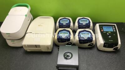 Job Lot Including 1 x Resmed Stellar 100 CPAP Unit with Power Supply (Powers Up) 1 x Respironics System One Humidifier, 1 x Medic-Aid Porta-Neb Nebuliser (Damaged Casing) 2 x Philips Respironics InnoSpire Deluxe Nebulisers, 3 x ResMed S8 Escape II CPAP Un - 2