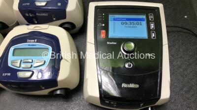 Job Lot Including 1 x Resmed Stellar 100 CPAP Unit with Power Supply (Powers Up) 1 x Respironics System One Humidifier, 1 x Medic-Aid Porta-Neb Nebuliser (Damaged Casing) 2 x Philips Respironics InnoSpire Deluxe Nebulisers, 3 x ResMed S8 Escape II CPAP Un - 3