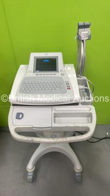 GE MAC 3500 ECG Machine on Stand with 10 Lead ECG Leads (Powers Up) *S/N SCA09031816PA*