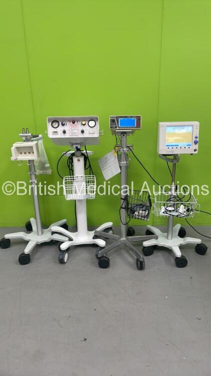 Mixed Lot Including 1 x Oak Medical MK.4S Tourniquet on Stand, 1 x Criticare Model 507E Monitor on Stand, 1 x Deltex Cardio Q ODM Monitor on Stand (All Power Up) and 1 x Philips Module Rack *31364 / M445-691 / DE12314165*