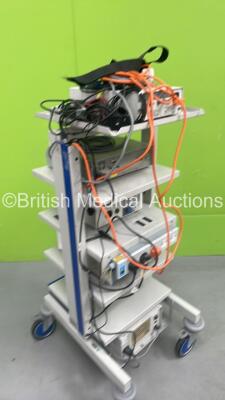 Stack Trolley with Stryker 784 Medical Video Camera Unit, Stryker 3 Chip Camera, Zeiss MediLive Camera Control Unit, Medicon Servotronic EC100, Light Cable and Sony Printer (All Power Up) - 7