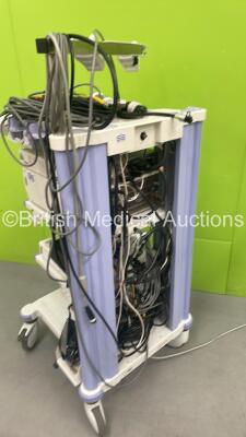 Olympus Stack Trolleys with Olympus UPD-3 Scope Guide, Olympus EVIS Lucera CV-260SL Image Unit, Keyboard, Olympus EVIS Lucera CLV-260SL Light Source, MediCap USB200 Camera Unit, Extron DVS 304 and Various Leads (All Power Up) *7633246 / 7048397 / 7036216 - 6