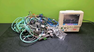 Fukuda Denshi Dynascope DS-7100 Touch Screen Patient Monitors *Mfd 2012* (Both Power Up) Including ECG, SpO2, TEMP, NIBP, BP and Printer Options with Various Patient Monitoring Cables