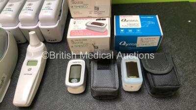 Job Lot Including 1 x Keeler Otoscope / Ophthalmoscope Handle in Case, 19 x Welch Allyn Pro 6000 Thermometers with Bases, 1 x Welch Allyn Pro 4000 Thermometer, 1 x ProAct ET-100A Thermometer in Box and 10 x Fingertip Pulse Oximeter Monitors - 6