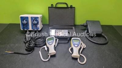 Mixed Lot Including 1 x GCX Brackets (New In Box) 1 x Ergotron Underdesk Keyboard Arm, 1 x JLA Total Eclipse Pump, 2 x Welch Allyn Suretemp Plus Thermometers, 1 x RS Conductivity Meter, 1 x Dynamic Wheel Chair Control