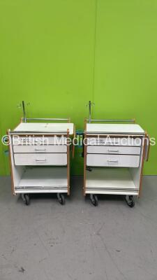 2 x Medtronic Physio Control Crash Trolleys