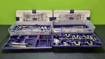 2 x DePuy LCS Mobile Bearing Knee Systems in Trays (Incomplete)