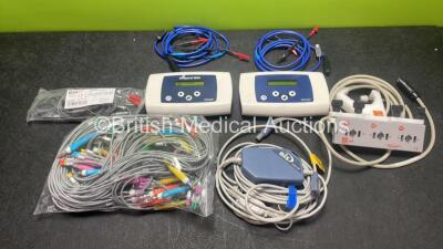 Mixed Lot Including 2 x Bodystat 1500 Body Composition Monitoring Units with Cables (Both Power Up) ECG Leads (Unknown Model) and 1 x BIS DSC-XP Leads