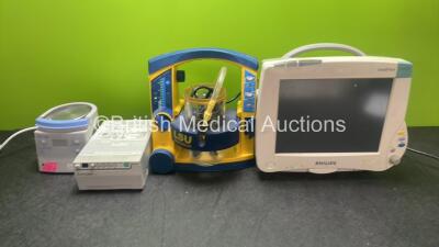 Mixed Lot Including 1 x Laerdal Suction Unit (Powers Up) 1 x Philips MP50 Monitor (Draws Power with Blank Screen) 1 x Fisher&Paykel MR850AEK Humidifier (Powers Up with Error 2A)and 1 x Mitsubishi P95 Printer (Powers Up) *78240961012 / DE44014624*