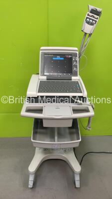 GE MAC 5500 ECG Machine on Stand with 10 Lead ECG Leads (Powers Up) *NA*