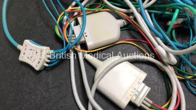 Job Lot Including 1 x Drager R50-N Printer Unit, 1 x Drager LCD Monitor, 1 x Drager Infinity Central Station and Various Patient Monitoring Cables *SN 5500518471 / 184220DPF0078 / 1OQ7XL-00397* - 5