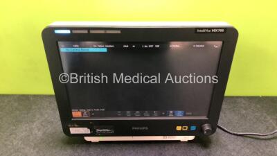 Philips IntelliVue MX700 Touch Screen Patient Monitor Software Version H.15.41 *Mfd 2012* (Powers Up with Damage to Casing - See Photos) *SN DE12504116*