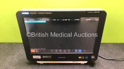 Philips IntelliVue MX700 Touch Screen Patient Monitor Software Version H.15.41 *Mfd 2012* (Powers Up with Damage to Casing - See Photos) *SN DE12504132*