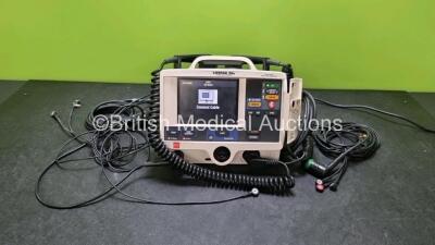 Physio Control Medtronic Lifepak 20e Defibrillator / Monitor Including ECG and Printer Options (Powers Up with Service Light) with 1 x APex / Sternum External Hard Paddles and 2 x 3 Lead ECG Lead