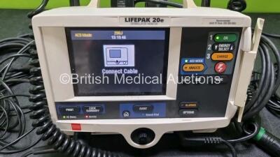 Physio Control Medtronic Lifepak 20e Defibrillator / Monitor Including ECG and Printer Options (Powers Up with Service Light) with 1 x APex / Sternum External Hard Paddles and 2 x 3 Lead ECG Lead - 2