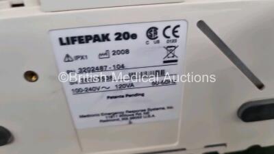 Physio Control Medtronic Lifepak 20e Defibrillator / Monitor Including ECG and Printer Options (Powers Up with Service Light) with 1 x APex / Sternum External Hard Paddles and 2 x 3 Lead ECG Lead - 7