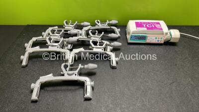 Job Lot Including 1 x B.Braun Perfusor Space Infusion Pump (Powers Up with Stock Power Supply, Power Supply Not Included) and 7 x B.Braun Ref.8713130 Pole Clamps *SN 181221*