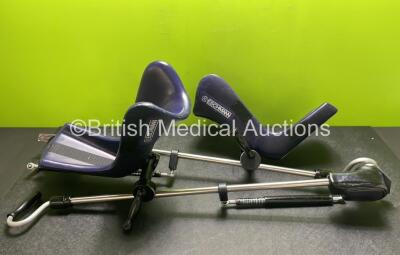 2 x Eschmann Allen Medical Systems Leg Stirrups *SN 419252 / 419254*