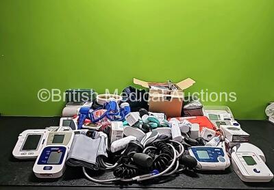 Job Lot Including Assorted BP Meters,Thermometers, JVC Video Camcorder, BP Hoses and Cuffs * SN N/A *