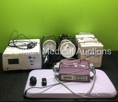 Mixed Lot Including 3 x Fisher and Paykel Neopuff Infant T-Piece Resuscitators, 1 x Ardo Amecosy Unit with Mattress, 3 x Acuson BP Meters and 1 x VisiClear Surgical Smoke Evacuator *SN 130528001904 / 080403001006 / 130528001913 / 0840215 / VC00952*