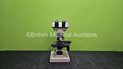 Nikon Model SE Benchtop Microscope Including 3 x Optics E 40 0.65 160/0.17 , E 10 0.25 160/- and E 4/0.10 160/- (Untested Due To Cut Power Supply -See Photo) * SN NA*