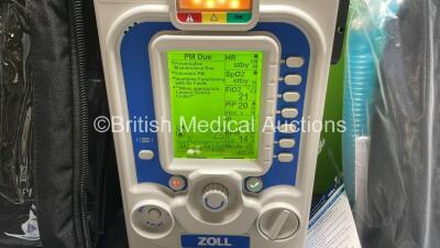 Zoll Z-Vent 731 Series Ventilator *Mfd 2019* Hours of Operation - 8 Minutes, EMV Version 05.22.00, SPM Version 05.20.00 (Powers Up - Like New) In Case with 1 x AC Power Supply, 1 x DC Power Supply, 1 x Hose and 1 x Ref 499-0027-01 Kit Including Breathing - 3