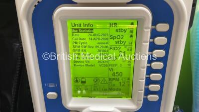 Zoll Z-Vent 731 Series Ventilator *Mfd 2019* Hours of Operation - 8 Minutes, EMV Version 05.22.00, SPM Version 05.20.00 (Powers Up - Like New) In Case with 1 x AC Power Supply, 1 x DC Power Supply, 1 x Hose and 1 x Ref 499-0027-01 Kit Including Breathing - 4