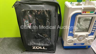 Zoll Z-Vent 731 Series Ventilator *Mfd 2019* Hours of Operation - 16 Minutes, EMV Version 05.22.00, SPM Version 05.20.00 (Powers Up - Like New) In Case with 1 x AC Power Supply, 1 x DC Power Supply, 1 x Hose and 1 x Ref 499-0027-01 Kit Including Breathing - 9