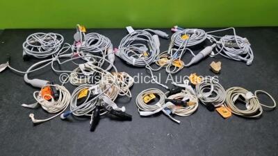 Job Lot of Various Cables Including 5 x Spacelabs 306653-001 and 8 x Ohmeda Flex 2 Sensors