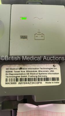 GE MAC 5000 ECG Machine on Stand with 10 Lead ECG Leads (Powers Up) - 3