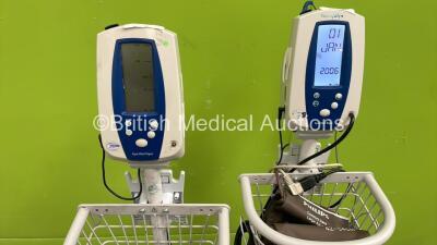 4 x Welch Allyn Spot Vital Signs Monitors on Stands (All Power Up) - 3