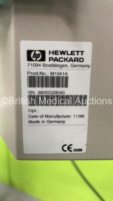 2 x Hewlett Packard Viridia 24C Patient Monitors on Stands with Module Racks and Selection of Modules (Both Power Up) - 4