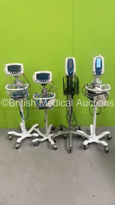 Job Lot Including 2 x Welch Allyn Spot Vital Signs Monitors on Stands, 1 x Welch Allyn 53N00 Monitor on Stand and 1 x Welch Allyn 53NT0 Monitor on Stand (All Power Up)